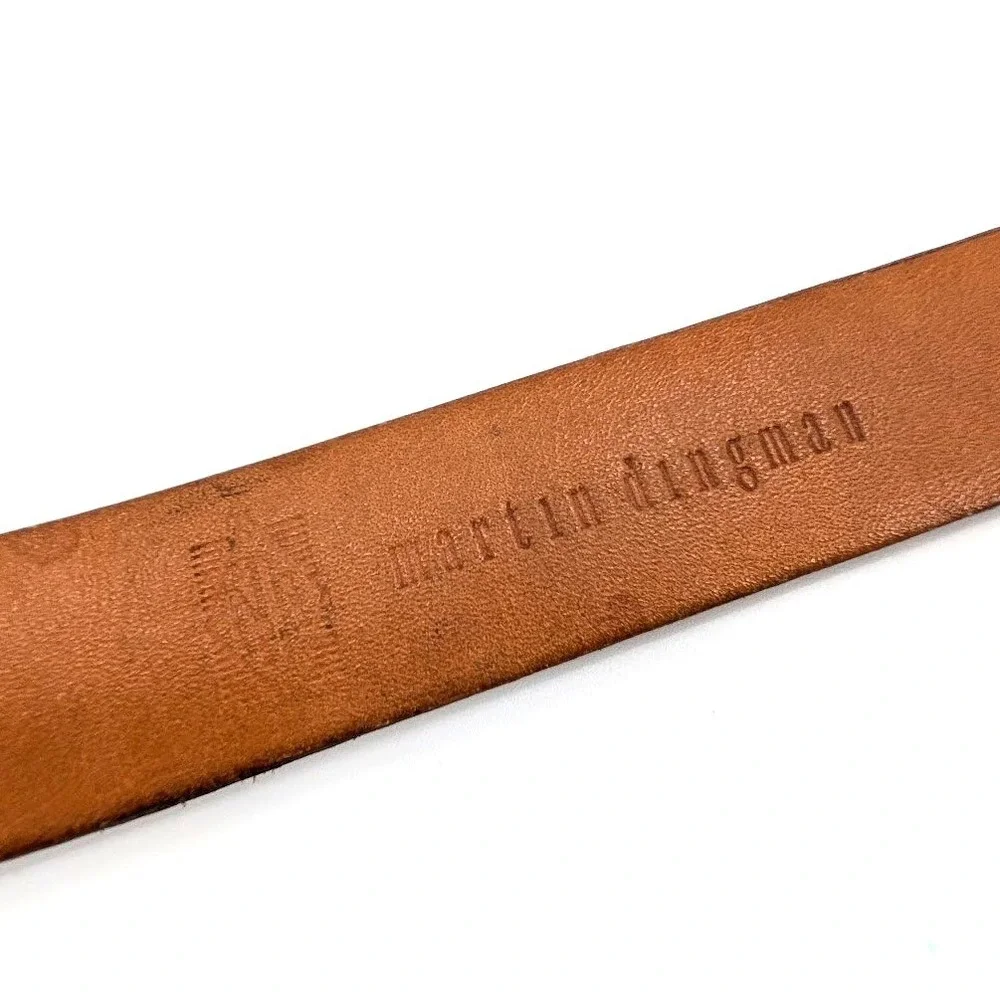 Martin Dingman American Alligator Leather Belt Brown Brass Buckle Handmade‎ USA